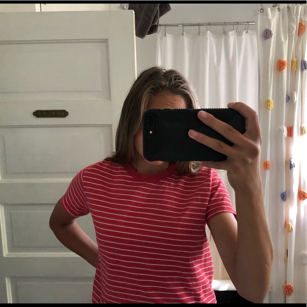 Brandy Melville red and white striped shirt - Picture 2 of 3